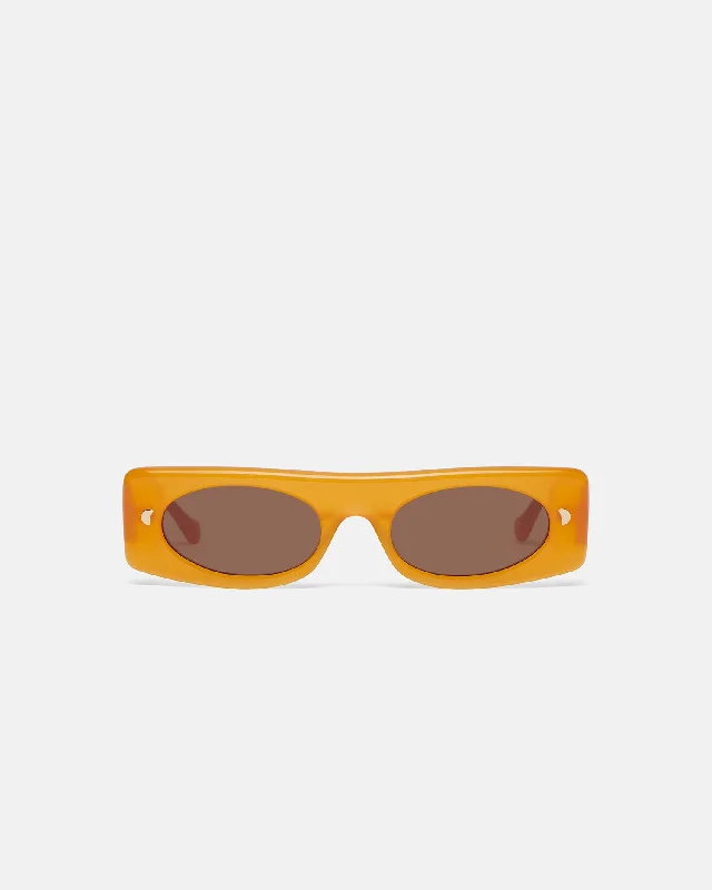 Ruthie - Bio-Plastic Visor Sunglasses - Orange Merino