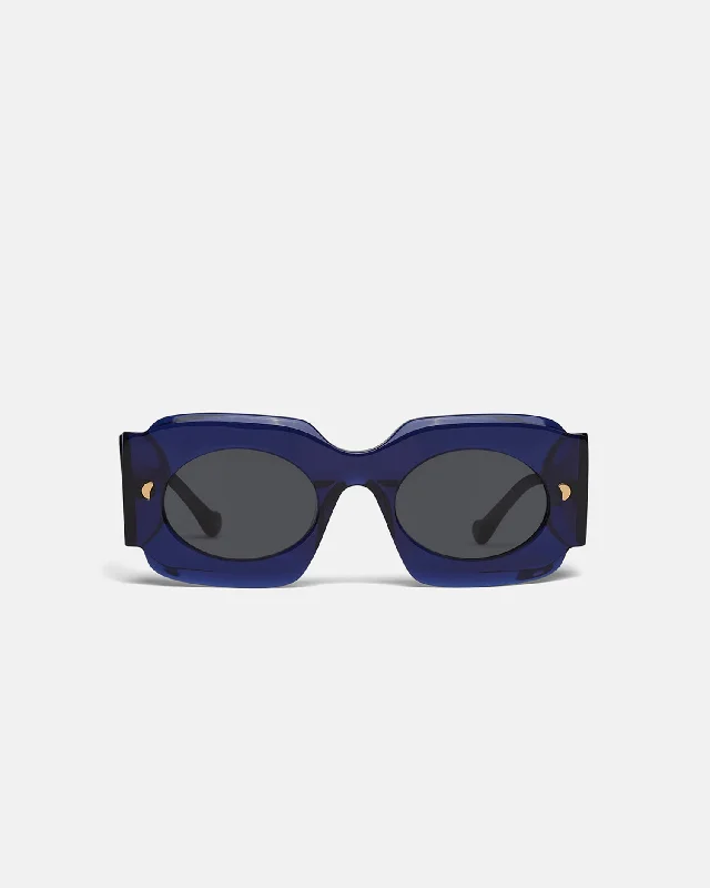 Cathi - Bio-Plastic Square-Frame Sunglasses - Navy