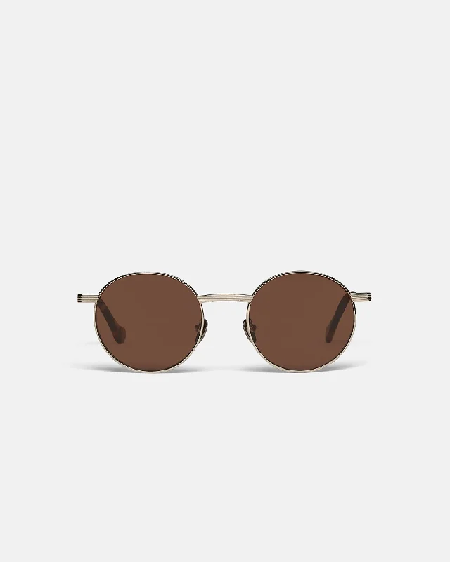 Pola - Metal Round-Frame Sunglasses - Gold