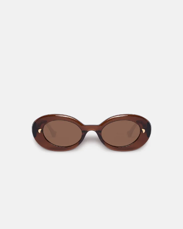 Giva - Bio-Plastic Oval Sunglasses - Brown