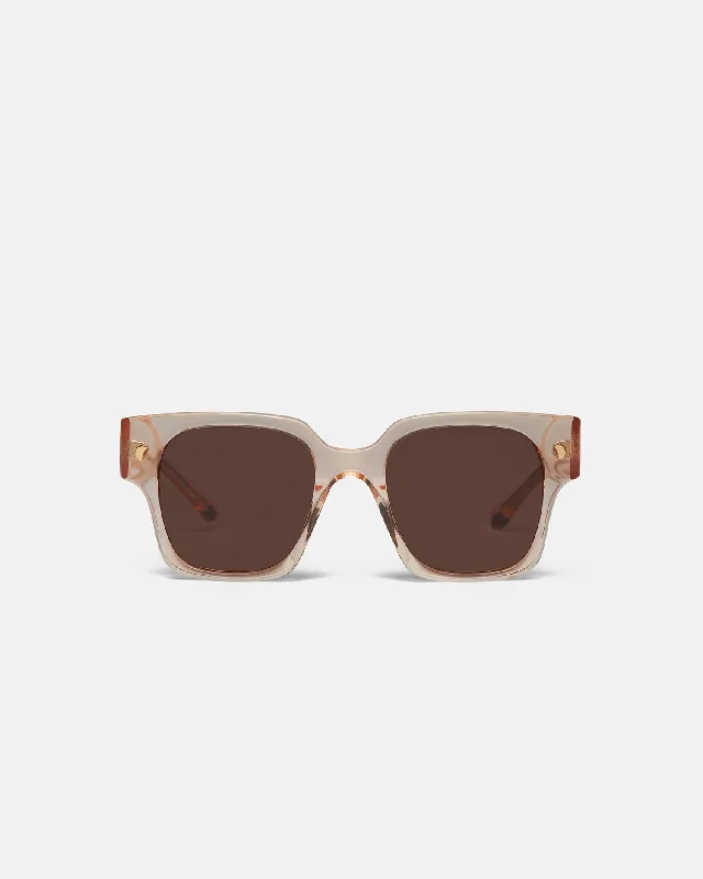 Shae - Oversized D-Frame Sunglasses - Champagne Eyewear