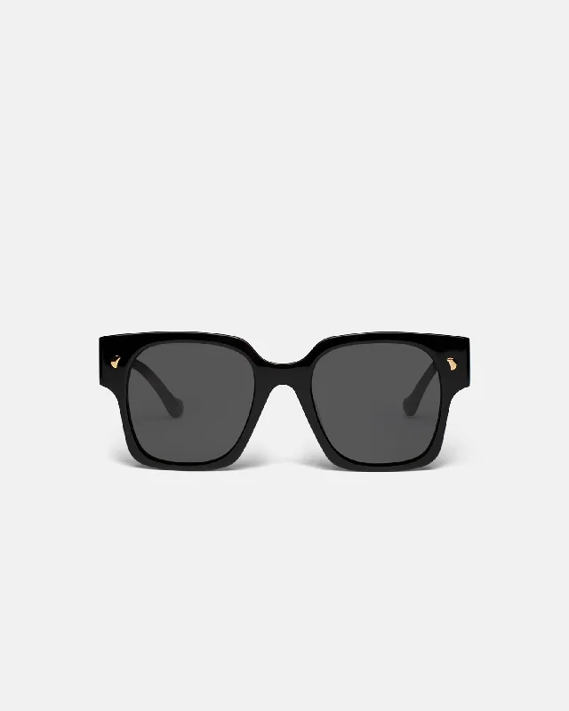 Shae - Oversized D-Frame Sunglasses - GreyBlack