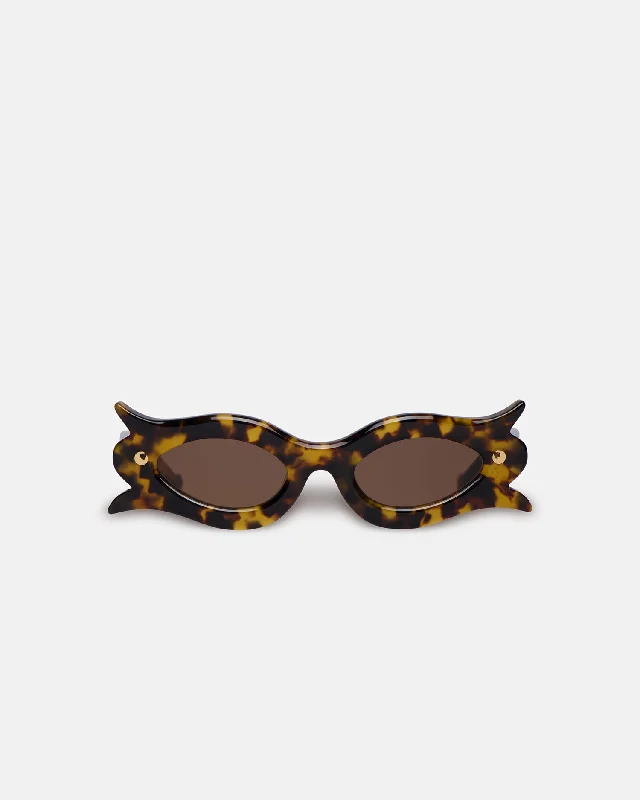 Tully - Bio-Plastic Floral-Shaped Sunglasses - Dark Amber