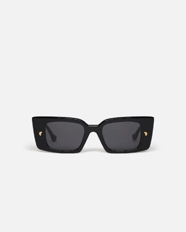 Carmel - Bio-Plastic Rectangle-Frame Sunglasses - Black