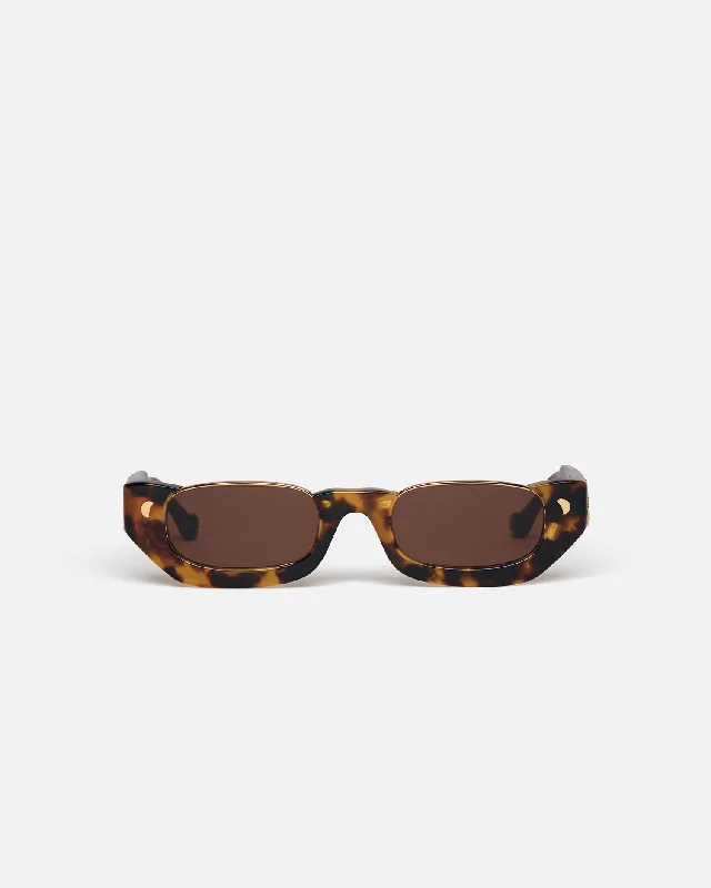 Zorea - Bio-Plastic Half-Moon Sunglasses - Dark Amber