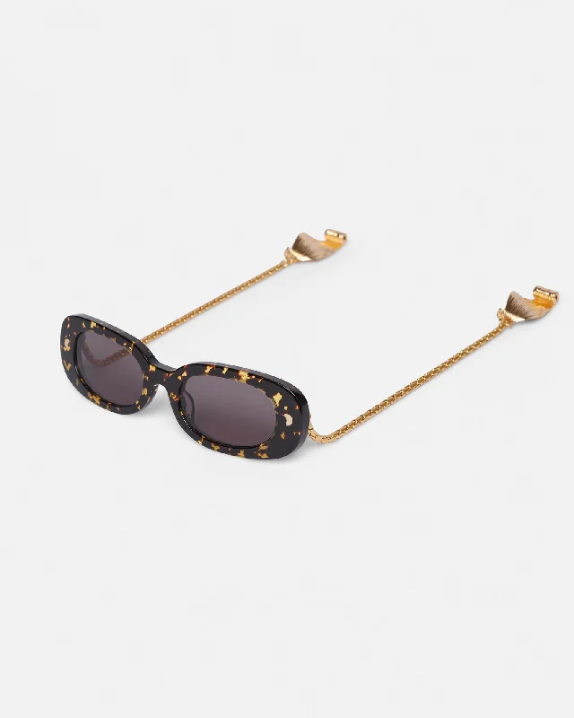 Aliza Charm - Bio-Plastic Oval Sunglasses - Leopard