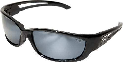 Edge Eyewear Kazbek XL GSK-XL117  Black Frame with Gasket Silver Mirror Lens Glasses