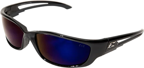 Edge Eyewear Kazbek XL GSK-XL118 Black Frame with Gasket Blue Mirror Lens Glasses