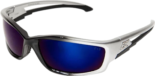 Edge Eyewear Kazbek GSK118 Black Frame with Gasket Blue Mirror Lens Glasses