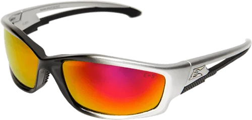 Edge Eyewear Kazbek GSKAP119  Black Frame with Gasket Aqua Precision Red Mirror Lens Glasses