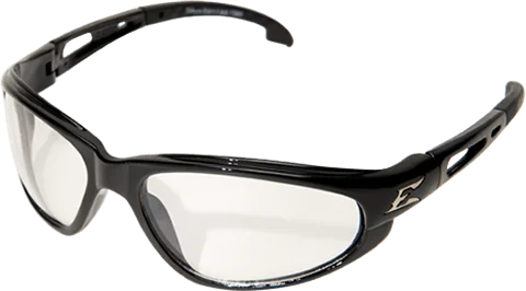 Edge Eyewear Dakura SW111VS Black Frame Clear Vapor Shield Lens Glasses