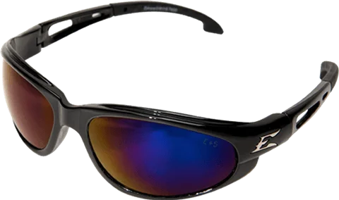 Edge Eyewear Dakura SW118 Black Frame Blue Mirror Lens Glasses