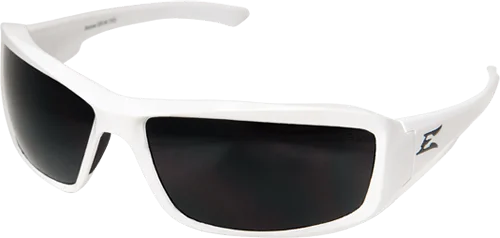 Edge Eyewear Brazeau TXB246  White Frame Polarized Smoke Lens Glasses