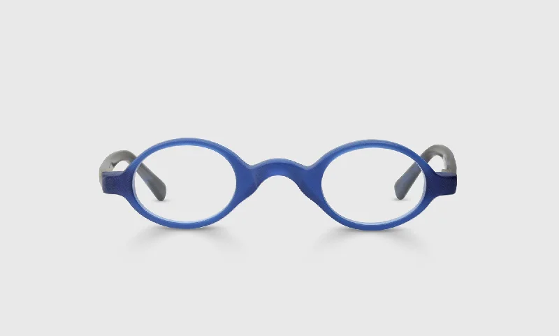 09 - Matte Blue Front and Blue with Brown Horn Temples