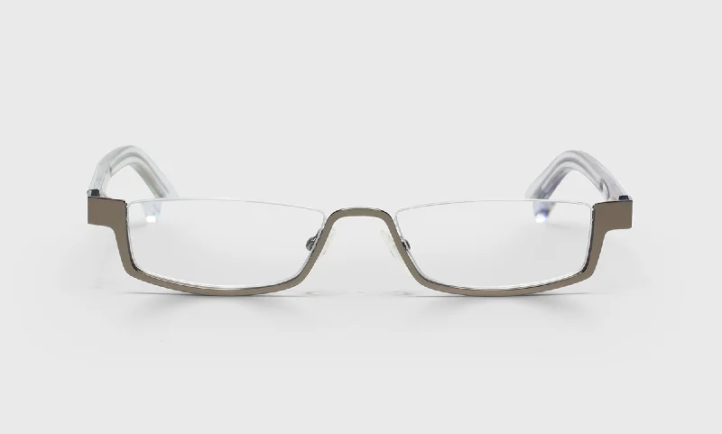 51 - Shiny Gunmetal Front with Clear Crystal Temples