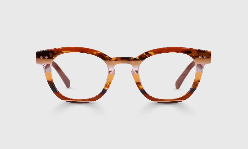 88 - Pecan Tortoise Stripe Front and Temples