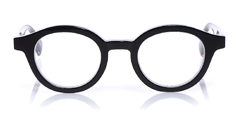 40 - Black front with black striped temples