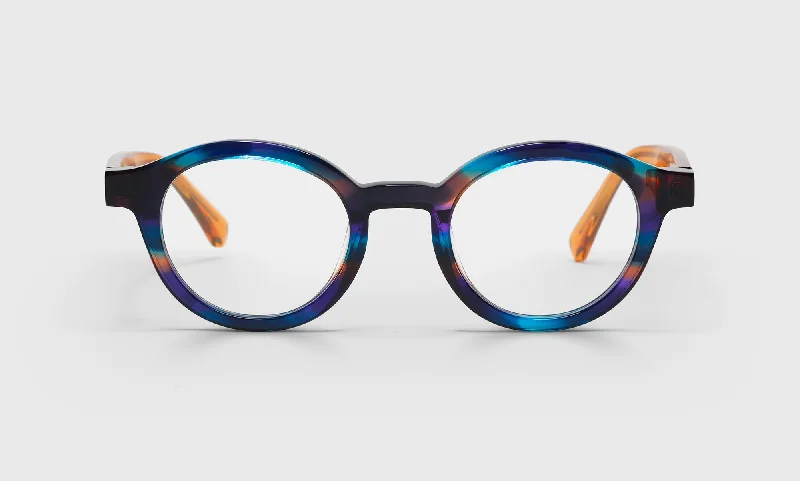 13 - Purple and Orange Multi-Color Front with Orange Crystal Temples