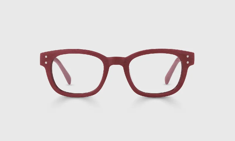 14 - Crimson Woodgrain Front and Temples