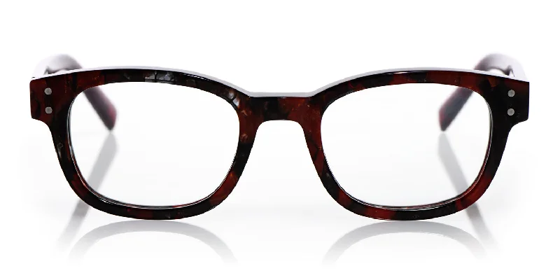 02 - Pearlescent Red Chop Front with Dark Transparent Red Temples