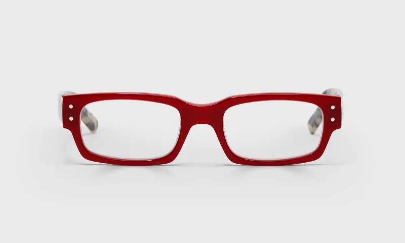 01 - Red Front with Black & White Tortoise Temples