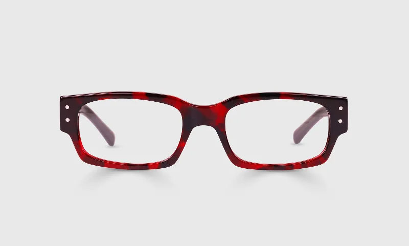 03 - Cherry Red Tortoise Front with Charcoal Temples