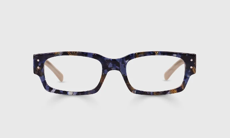 11 - Blue and Amber Front with Milky Brown Temples