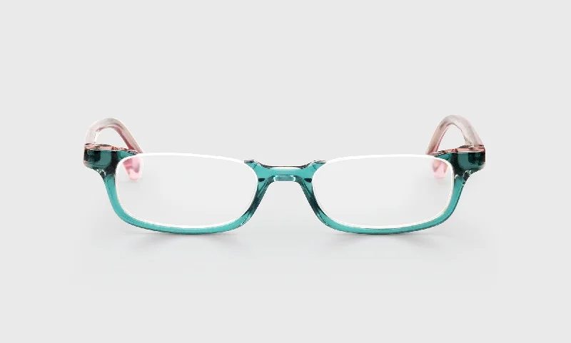 59 - Green and Blush Layered Crystal Front with Pink Crystal Temples