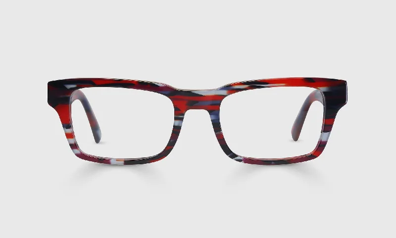 01 - Red Multi-Stripe Front and Temples