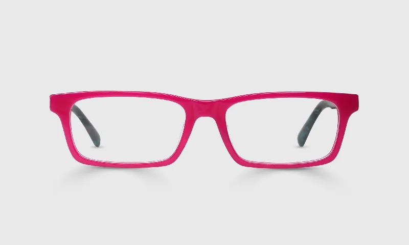 45 - Fuschia Front and Pink with Teal Zebra Temples