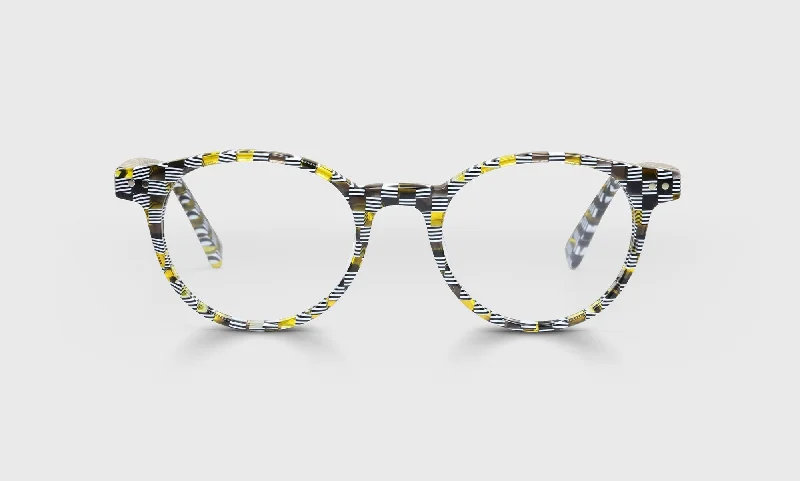 97 - Yellow, Black, & White Checker Front and Temples