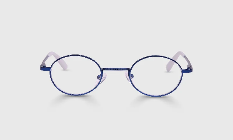 09 - Navy Metal Front and White Temples