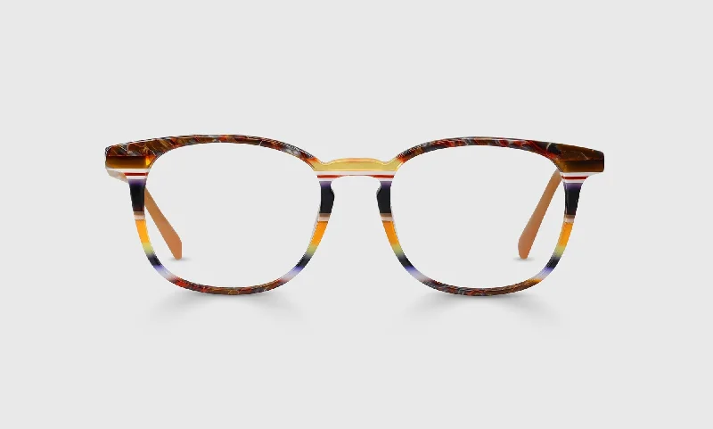 76 - Orange Multi-Stripe Front and Bronze Temples