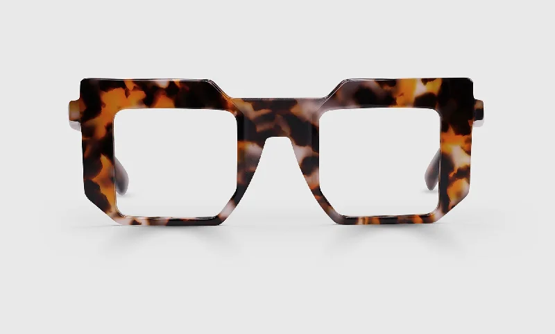 76 - Matte and Gloss Amber Tortoise Front and Temples