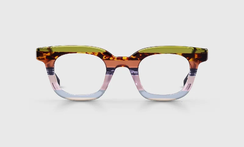 10 - Earth Tone Stripe Front and Blue Grey Temples