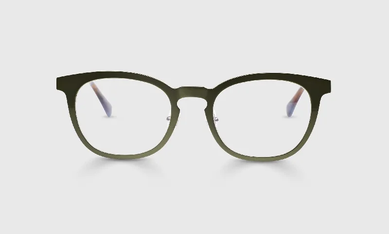 17 - Satin Matte Olive Metal Front and Temples