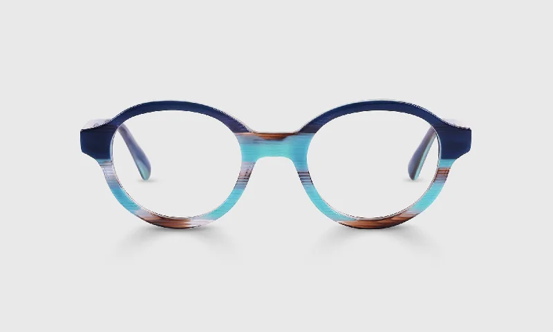 10 - Navy and Teal Stripe-Layered Front and Temples