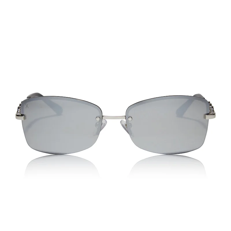 a vibe - silver + silver mirror sunglasses