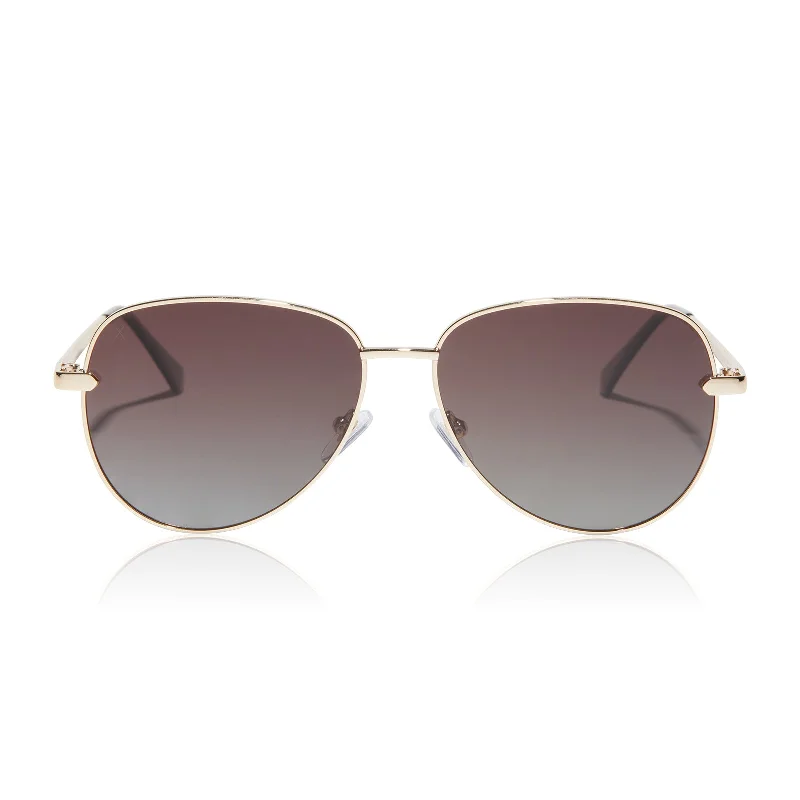 after party - gold + brown gradient polarized sunglasses