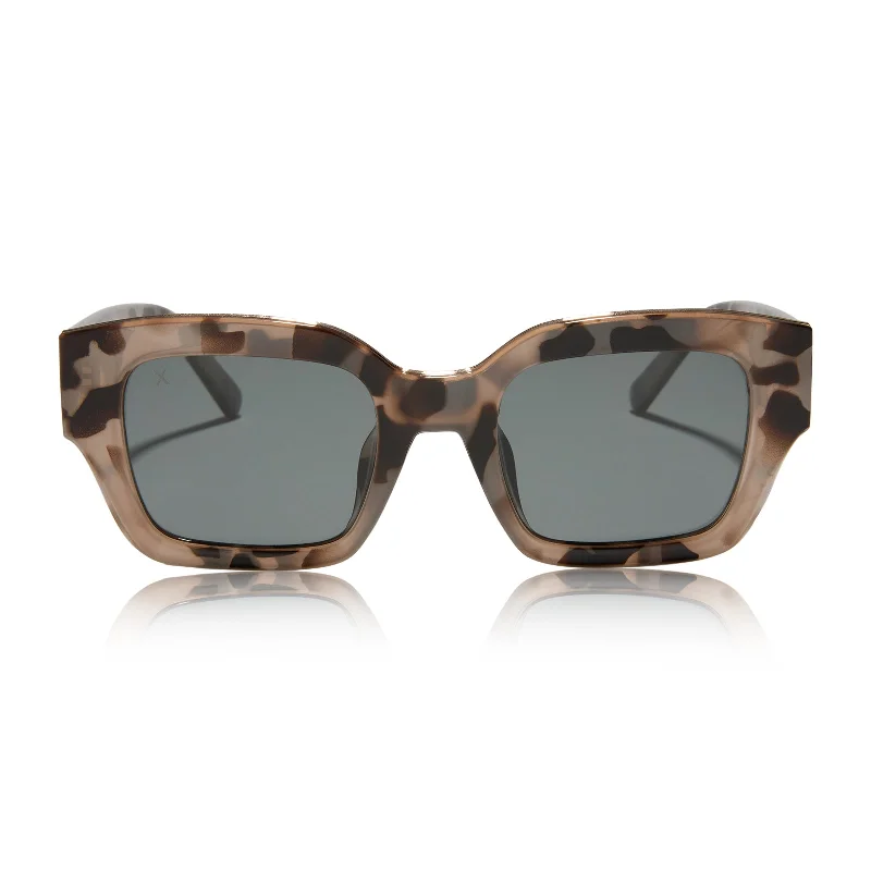 amore - oat tortoise + grey polarized sunglasses