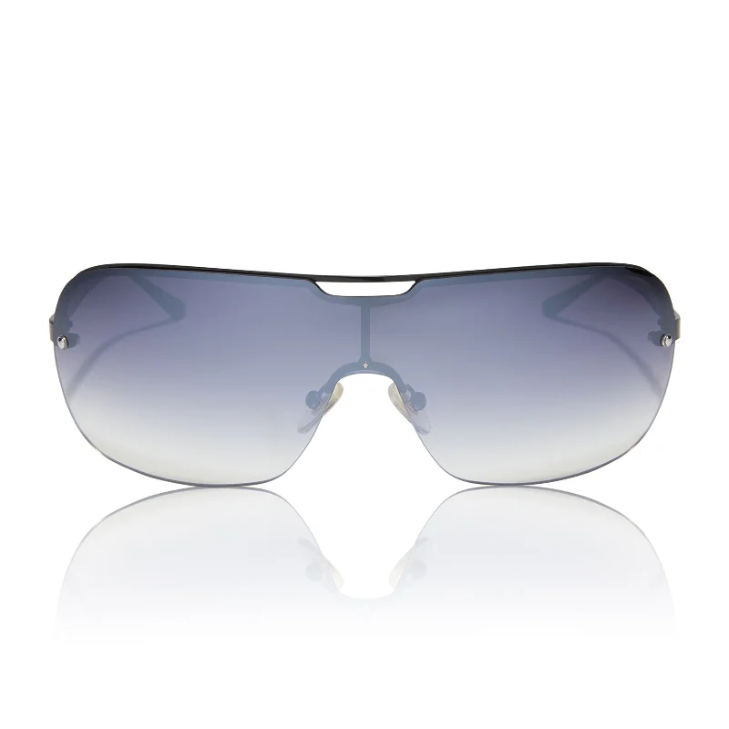 bou g - satin black + grey gradient sunglasses