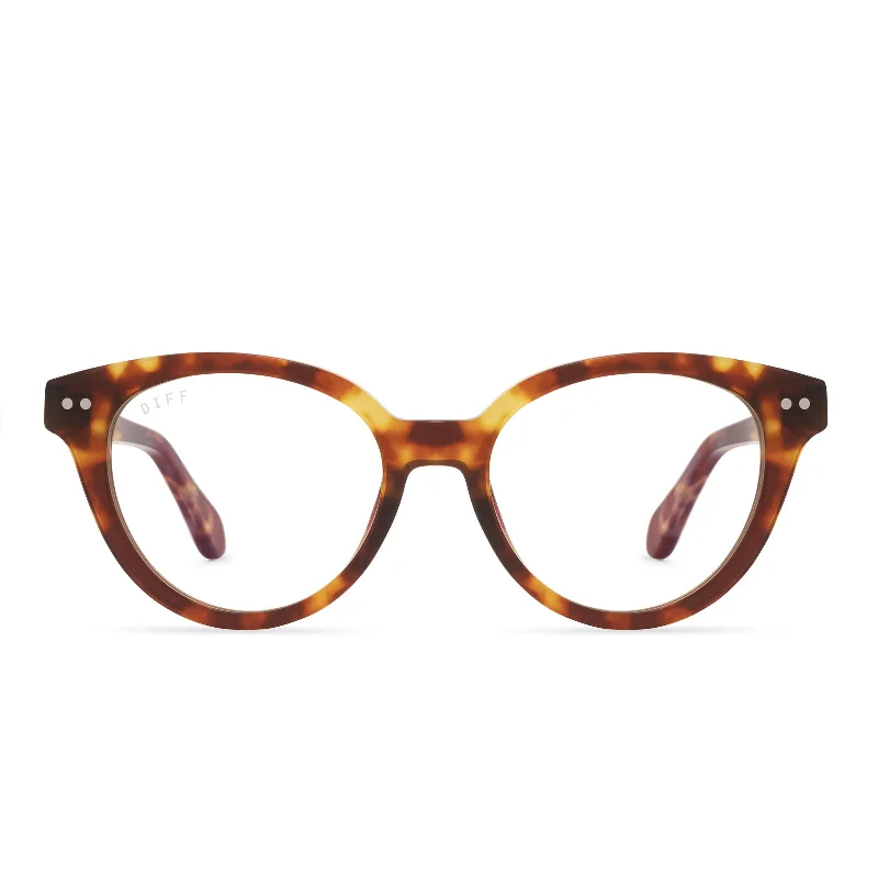 CARLY - AMBER TORTOISE + BLUE LIGHT TECHNOLOGY GLASSES