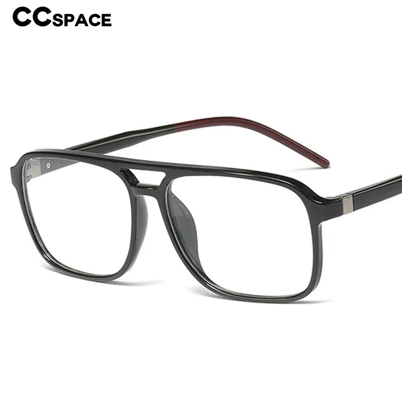 CCspace Men's Full Rim Square Double Bridge Tr 90 Titanium Reading Glasses R45844