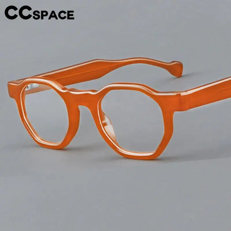 CCspace Unisex Full Rim Flat Top Round Acetate Reading Glasses R57621