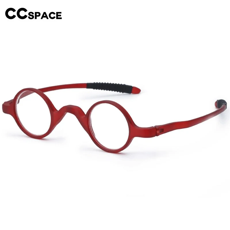 CCspace Unisex Full Rim Round Tr 90 Titanium Reading Glasses 56206