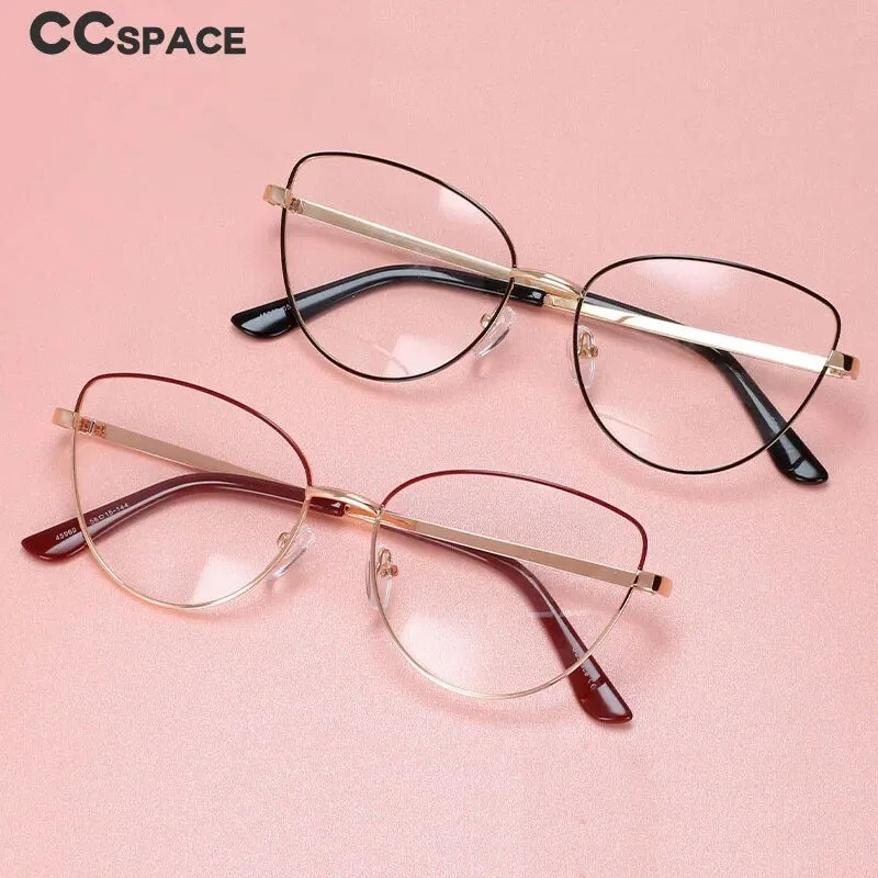 CCspace Women's Full Rim Cat Eye Acetate Alloy Hyperopic Reading Glasses R45969