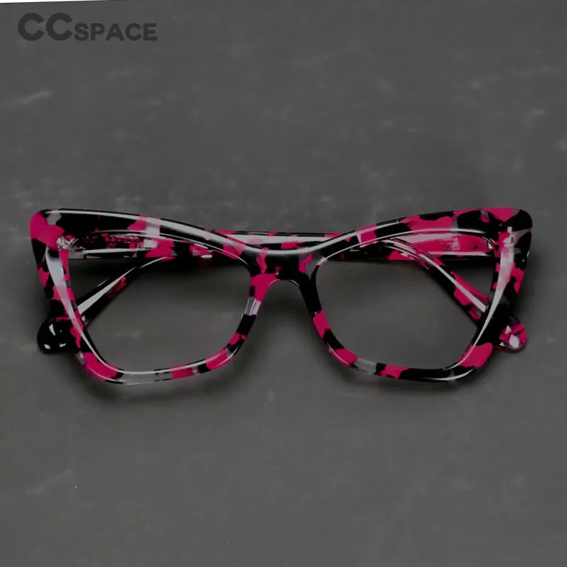 CCspace Women's Full RIm Cat Eye Acetate Hyperopic Reading Glasses R56955