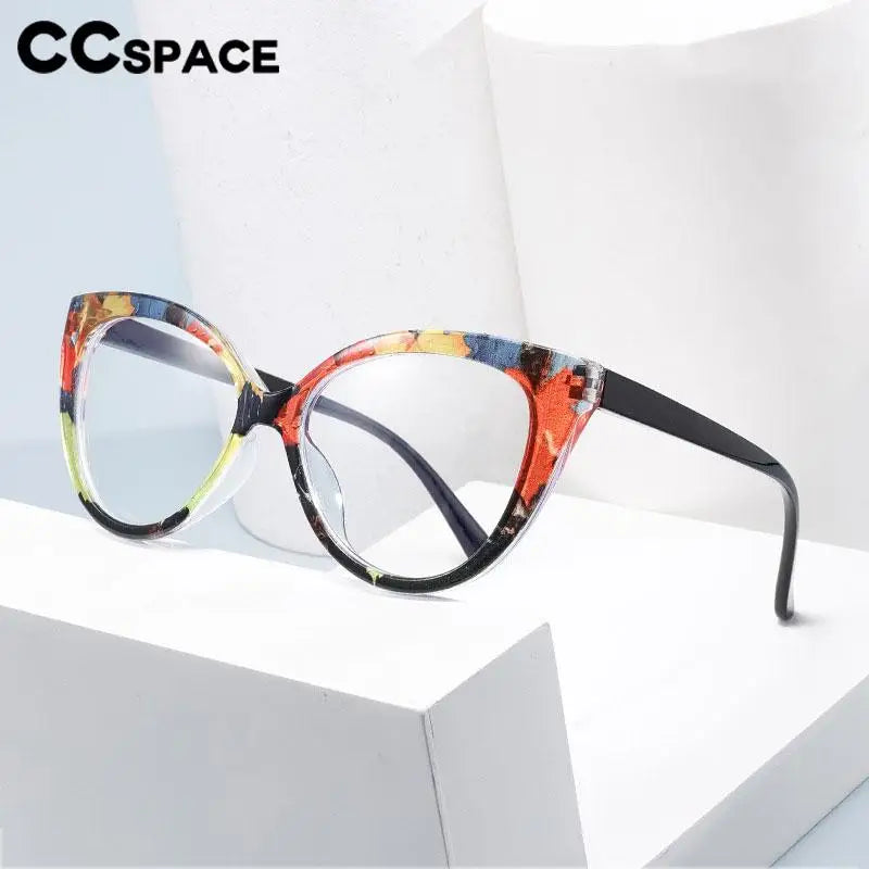 CCspace Women's Full Rim Cat Eye Tr 90 Titanium Reading Glasses R57566