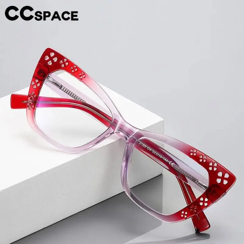 CCspace Women's Full Rim Cat Eye Tr 90 Titanium Reading Glasses R57000