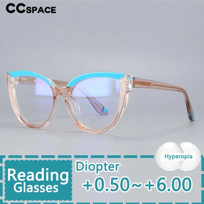 CCspace Women's Full Rim Cat Eye Tr 90 Titanium Reading Glasses R54637